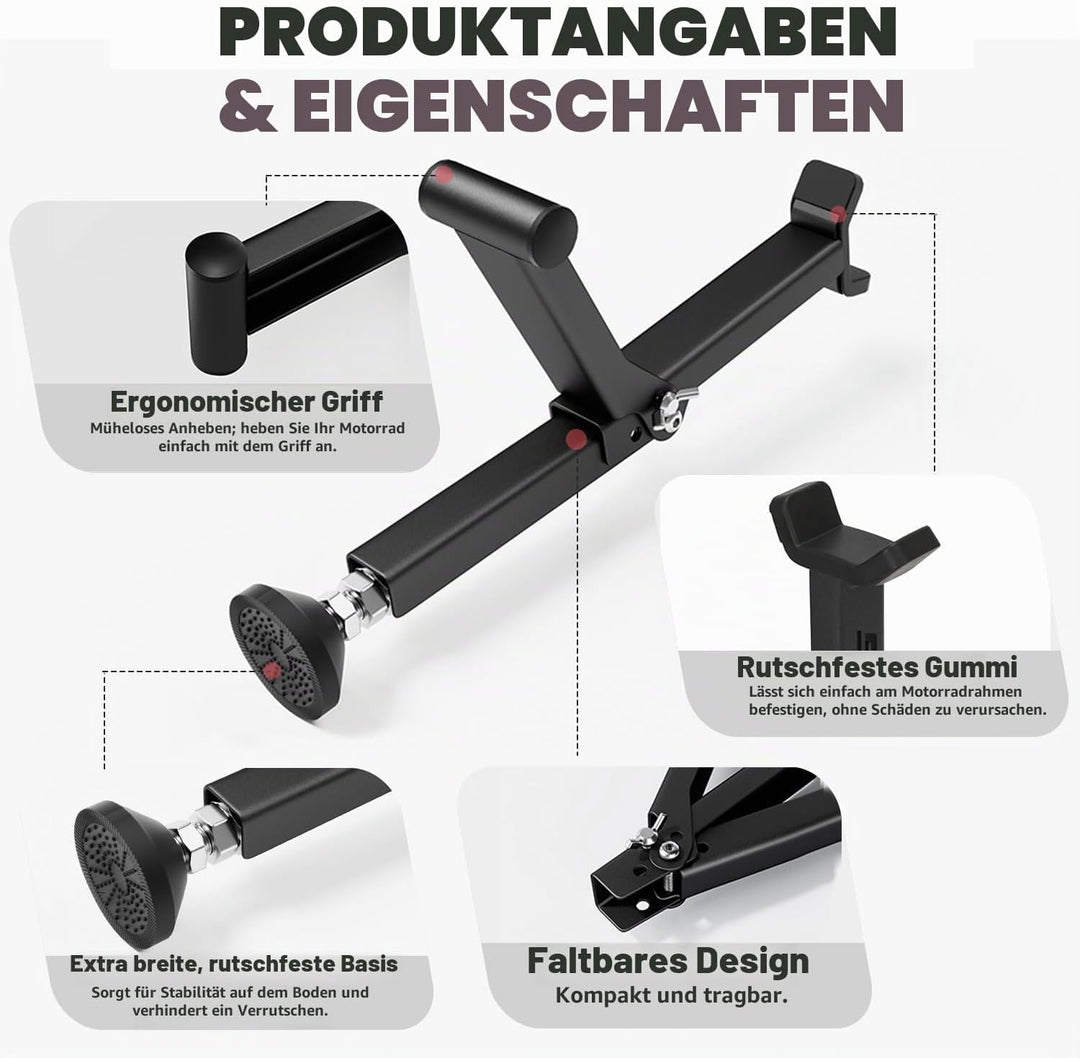 JFG RACING Motorrad-Hinterradständer, tragbar, faltbar, Vorder- und Hinterradständer, Paddock-Stände