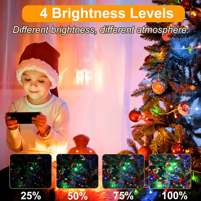 LED Lichterkette Innen Aussen, 220er LED Lichterkette Weihnachtsbaum, 8 Modi IP44 Wasserdicht Fairy