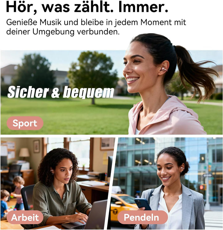 Kinglucky Verbesserte Clip On Kopfhörer mit Bequemem Sitz &amp; Kristallklarem Klang, 50 Stunden Spielze