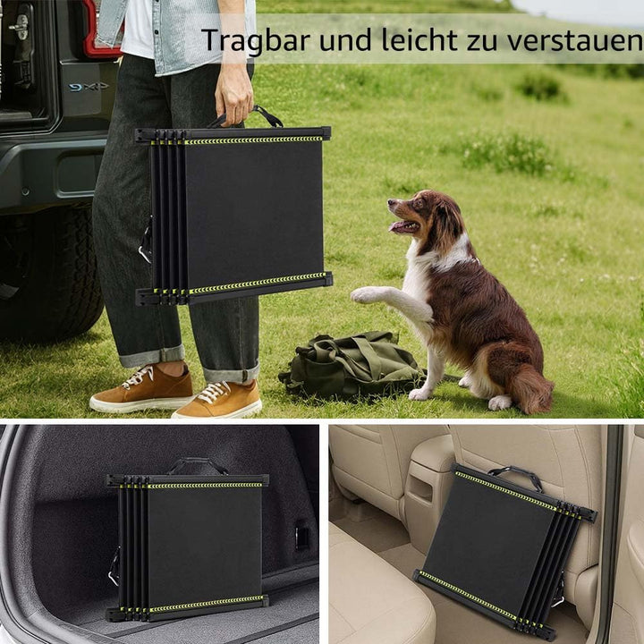 unipaws 190 cm extra Lange Hunderampe für Auto, SUV &amp; LKW, ausziehbare tragbare Haustier-Treppenramp