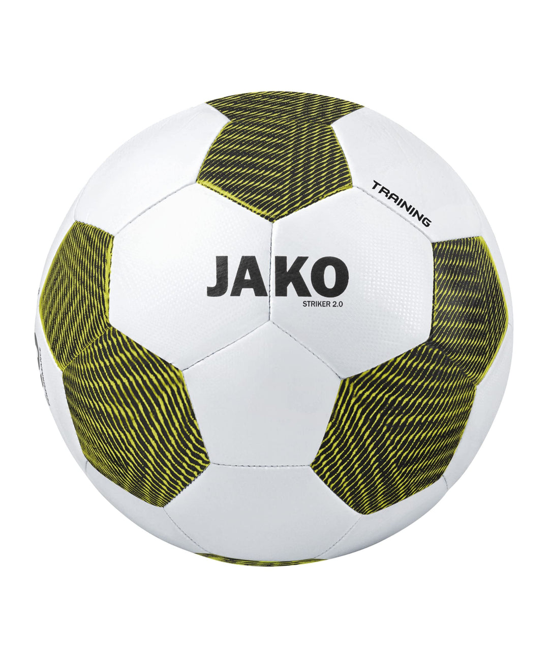 JAKO Fussbälle Trainingsball Striker 2.0, weiss/anthrazit, 5, 2353 4 Weiss/Schwarz/Soft Yellow, 4 We