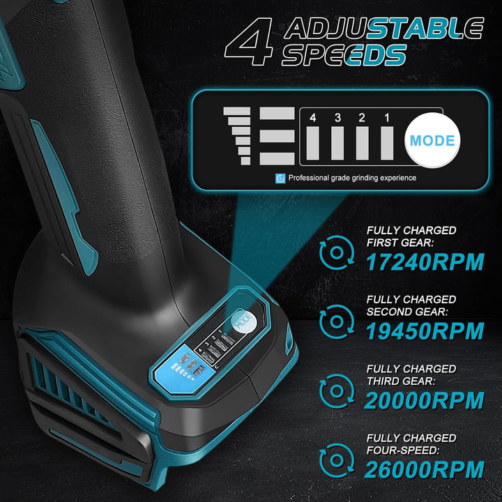 Akku Geradschleifer Kompatibel mit Makita 18V Batterie, Bürstenlos Geradeschleifer6mm Bohrfutter und