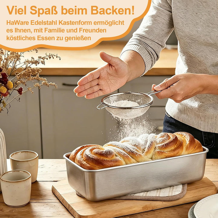 HaWare Edelstahl Gross Brotbackform (2) 2 Stück, 2 Stück