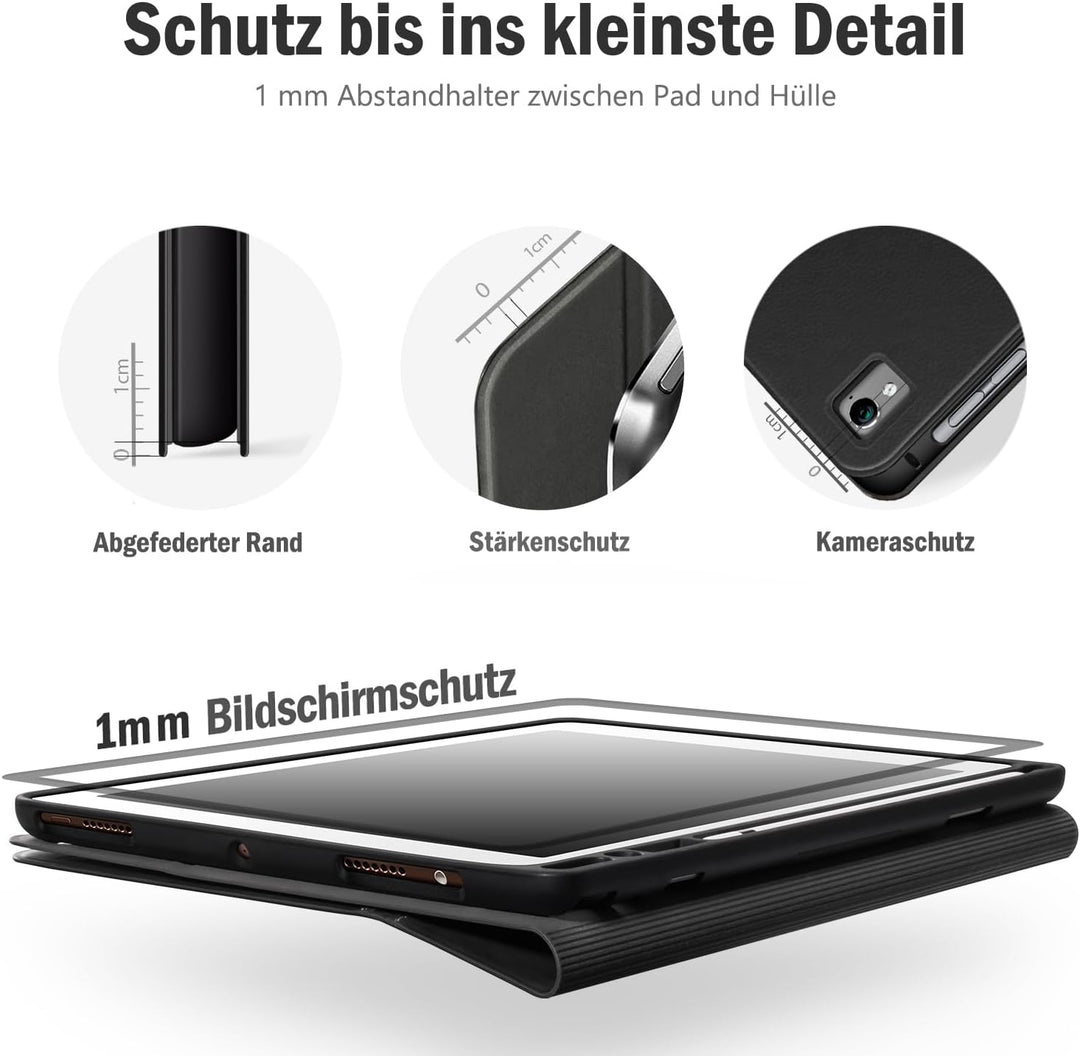 Antbox iPad 9.7 Zoll 2018/2017 Hülle mit Apple Pencil Halter Auto Schlaf/Wach Funktion PU Ledertasch