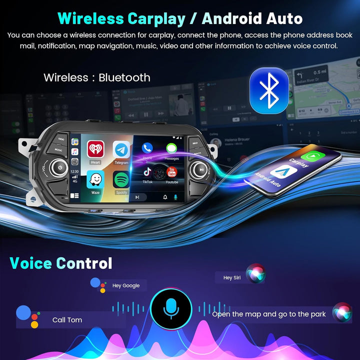 5G WiFi 4+64G Android Autoradio für FIAT Tipo FIAT Egea 2015-2017 Wireless Carplay Android Auto,7 Zo
