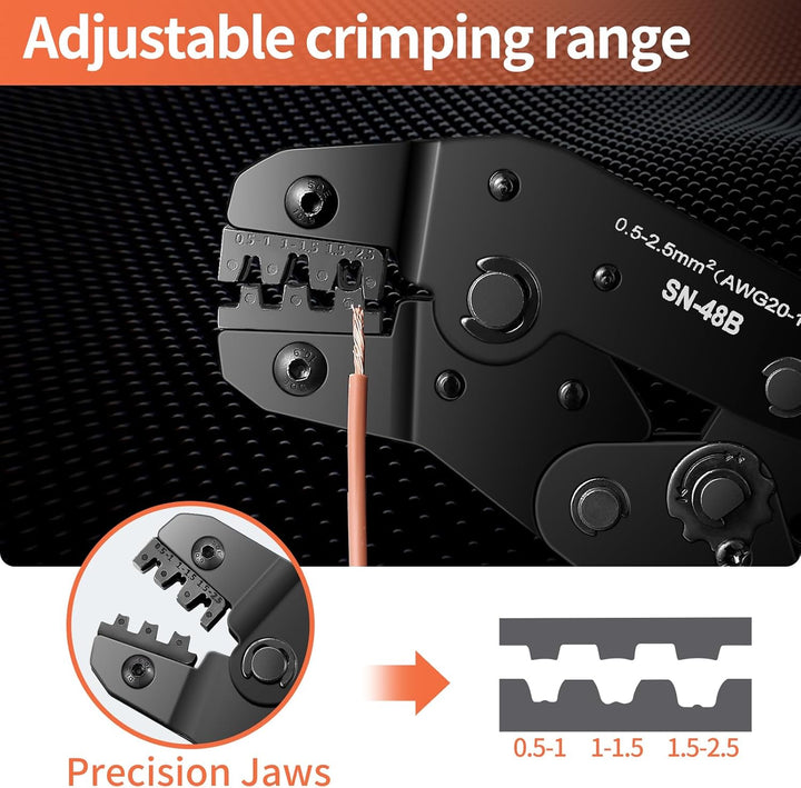Crimpzange Set mit Flachstecker Kabelverbinder,0.5-2.5mm² Krimpzange,300Sätze kabelschuhe flachsteck