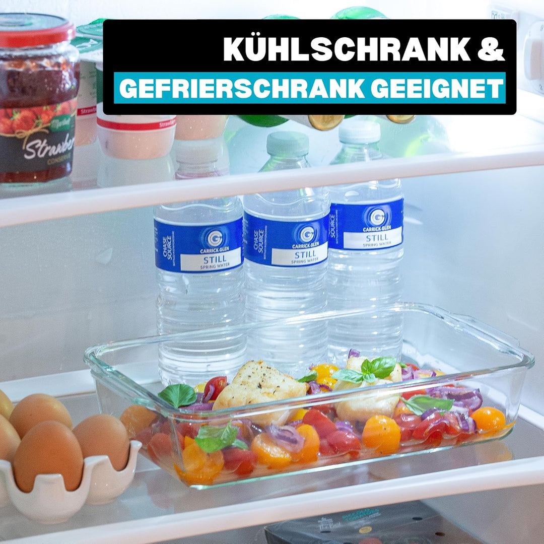 Igluu Meal Prep Lasagne-Auflaufform mit BPA-freiem Schnappverschluss-Deckel 2,2 Liter (2-teilig) – r