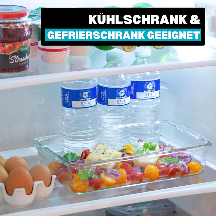 Igluu Meal Prep Lasagne-Auflaufform mit BPA-freiem Schnappverschluss-Deckel 2,2 Liter (2-teilig) – r
