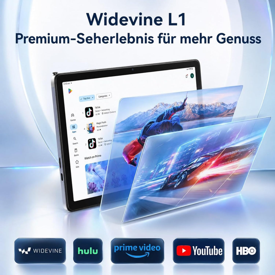 Tablet mit Tastatur Android 16 - Gemini AI, 24GB RAM + 256GB ROM (2TB TF), Tablet 10 Zoll, 5000mAh A
