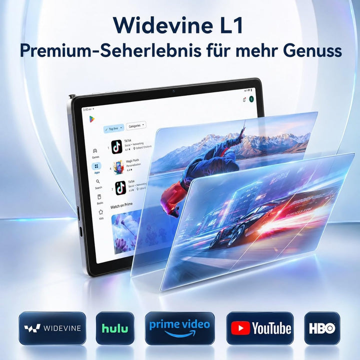 Tablet mit Tastatur Android 16 - Gemini AI, 24GB RAM + 256GB ROM (2TB TF), Tablet 10 Zoll, 5000mAh A