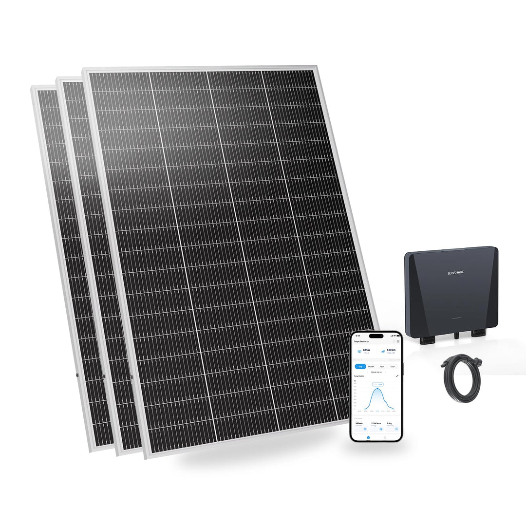 Ray Lite 600W Balkonkraftwerk Ohne Halterung – komplett Steckdose N-Typ Solarmodule 25% Effizienz –