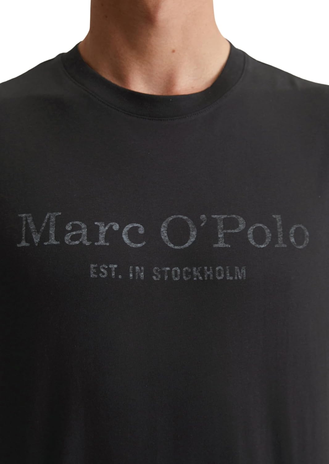 Marc O'Polo Denim Herren T-Shirt aus Bio-Baumwolle mit Rundhalsausschnitt XS Schwarz New, XS Schwarz