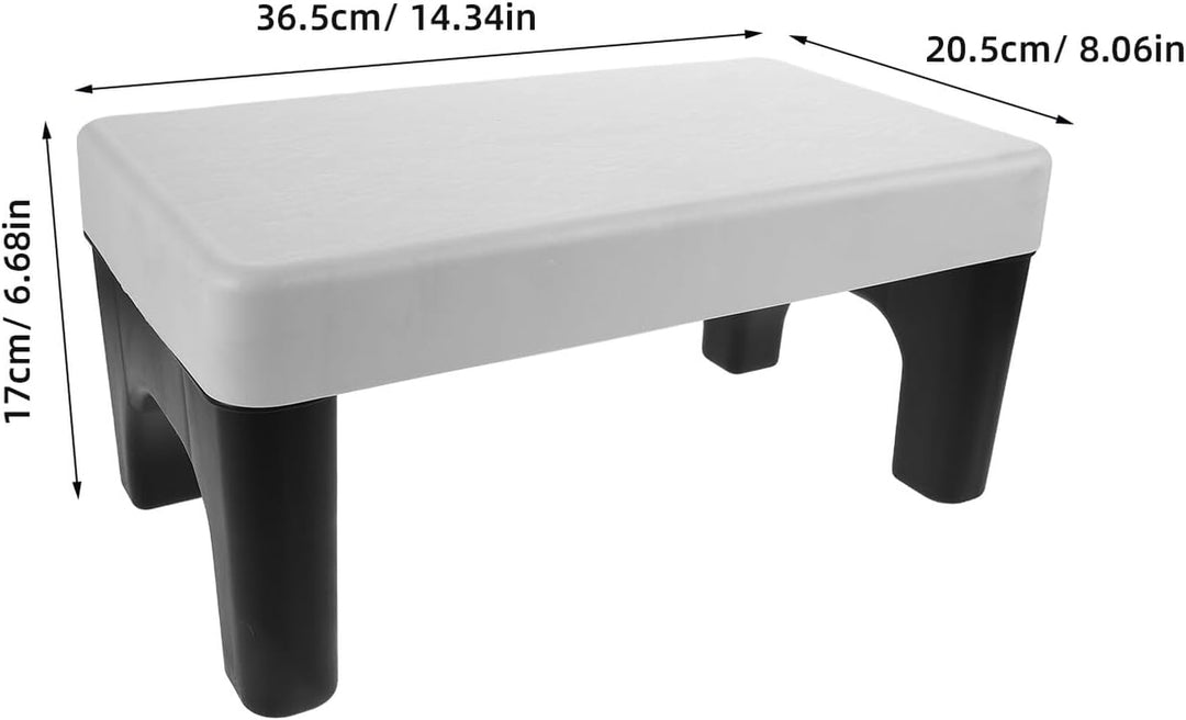 Toilettenhocker für Erwachsene Rutschfester Kunststoff Hocker mit Fussstütze Ergonomisch Stabil Plat