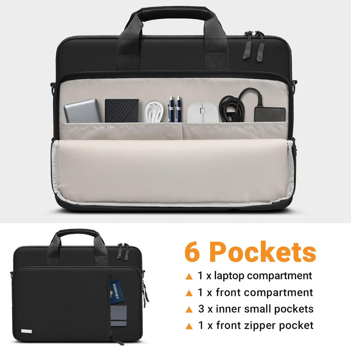 TECOOL 17,3 Zoll Laptoptasche, 360° Schutz Laptop Schultertasche Umhängetasche für 17-17,3 Zoll Leno