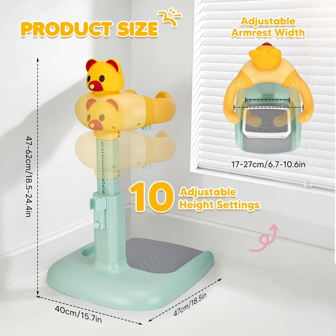 Baby Dusche Ständer, Höhenverstellung 47-62cm, Badestuhl mit Anti-Rutsch Basis & herausnehmbarem Hoc