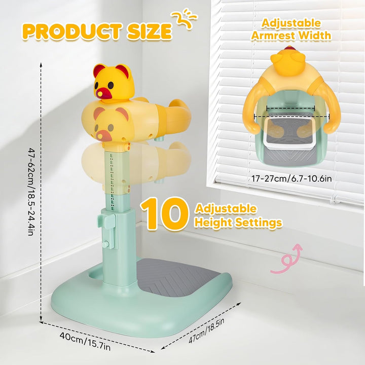 Baby Dusche Ständer, Höhenverstellung 47-62cm, Badestuhl mit Anti-Rutsch Basis & herausnehmbarem Hoc