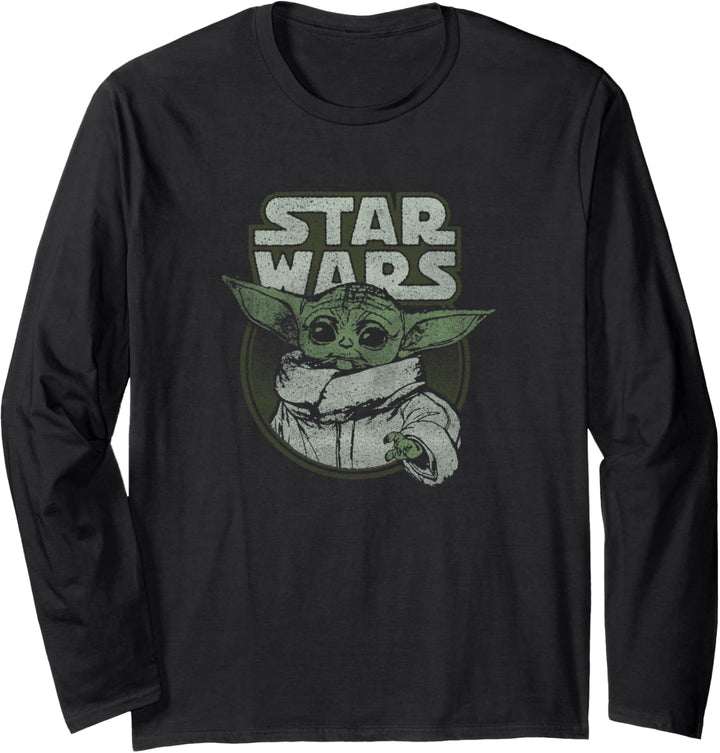 Star Wars The Mandalorian The Child Faded Circle Portrait Langarmshirt