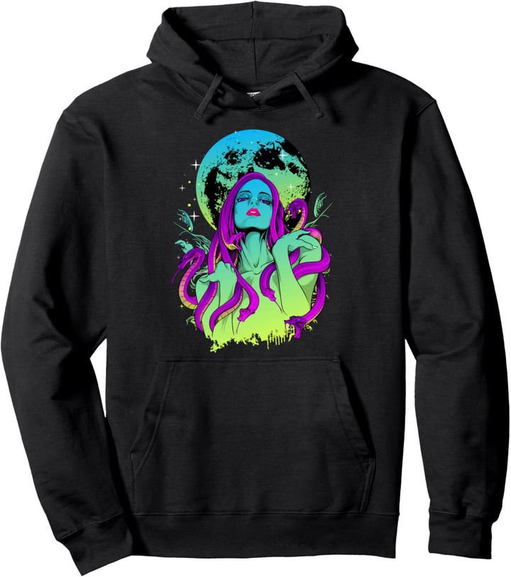 Medusa Snakes - Sad Aesthetic Edgy Streetwear Pullover Hoodie