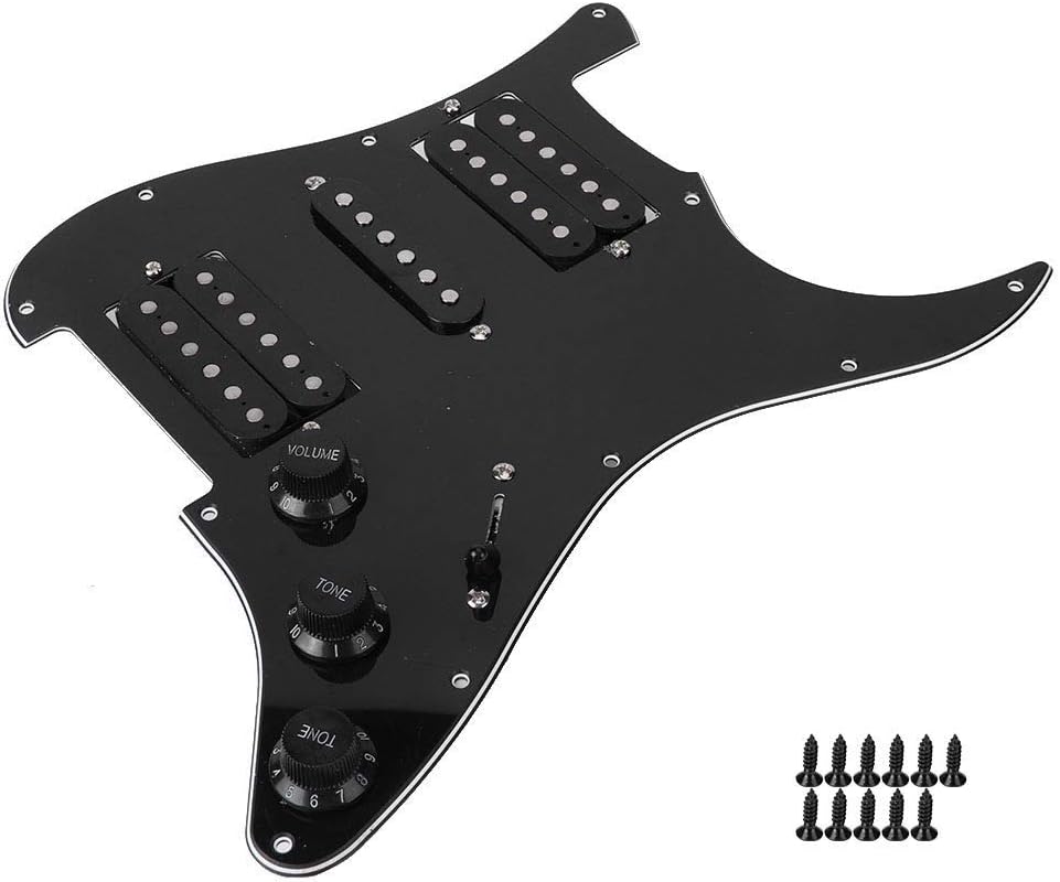 11 Loch Prewired Loaded, Strat Loaded Pickguard, Humbucker Pickups Set mit vorverdrahtetem HSH-Tonab