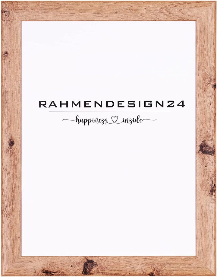 Rahmendesign24 Bilderrahmen Fiona 60x84 Eiche Natur Fotorahmen, Wechselrahmen, Posterrahmen, Puzzler