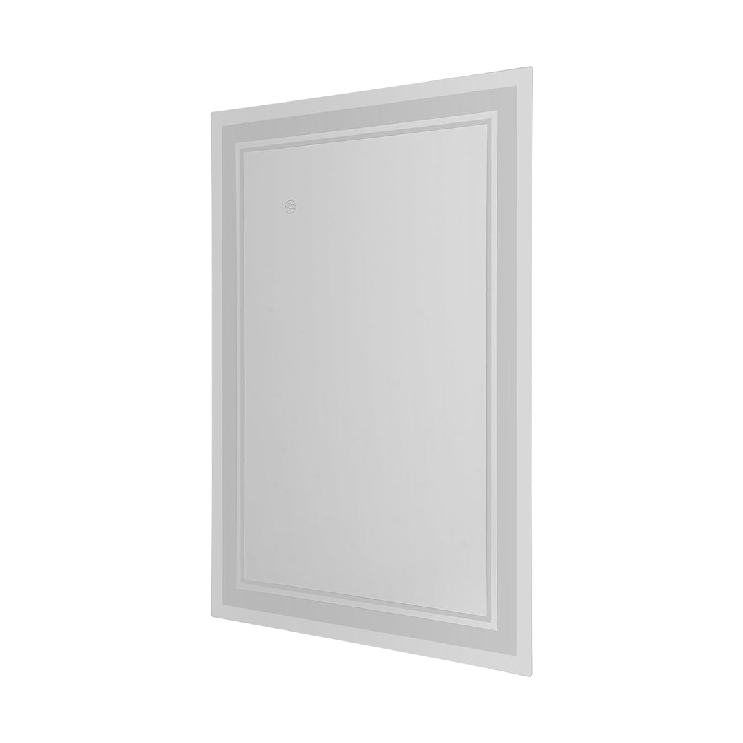 Badezimmer Wandspiegel, 70x50cmBadspiegel mit Beleuchtung, LED Badezimmerspiegel mit Touch-Schalter