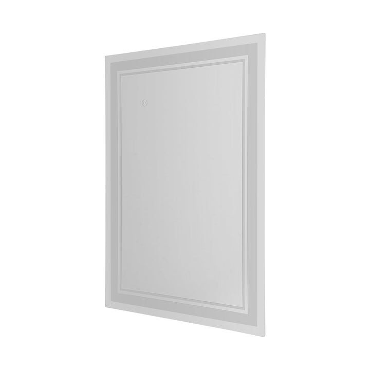 Badezimmer Wandspiegel, 70x50cmBadspiegel mit Beleuchtung, LED Badezimmerspiegel mit Touch-Schalter