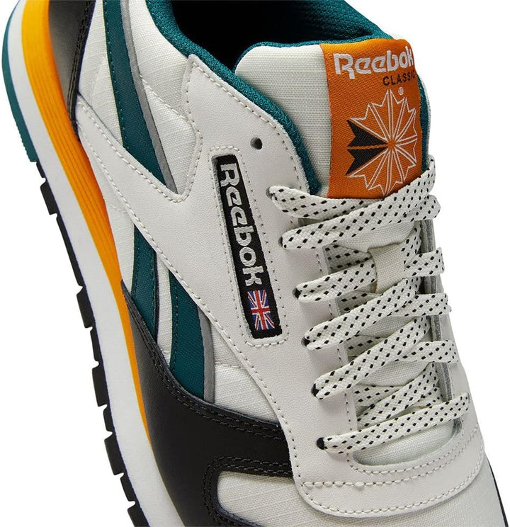 Reebok Classic Leather, Weiss 40 EU Beigegelbgruenschwarz, 40 EU Beigegelbgruenschwarz