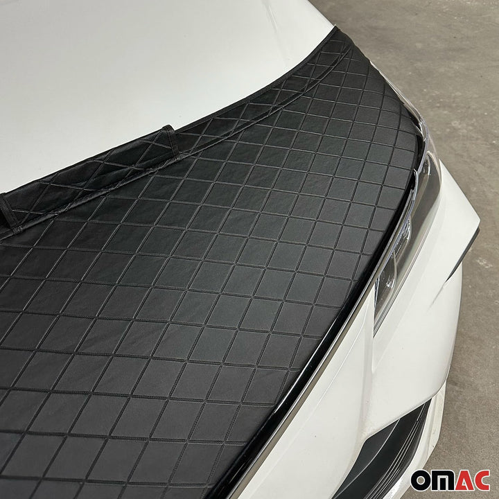 OMAC Haubenbra Steinschlagschutz Bonnet Bra kompatibel mit Opel Vivaro B 2014-2019 Schwarz Halb Schw