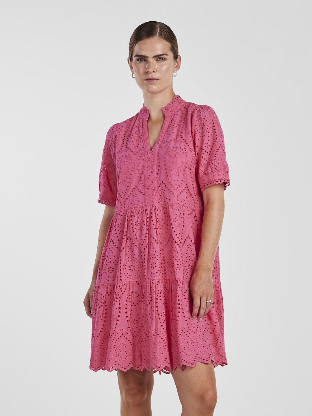 YAS Damen Yasholi Ss Dress S. Noos Kleid S Fandango Pink, S Fandango Pink