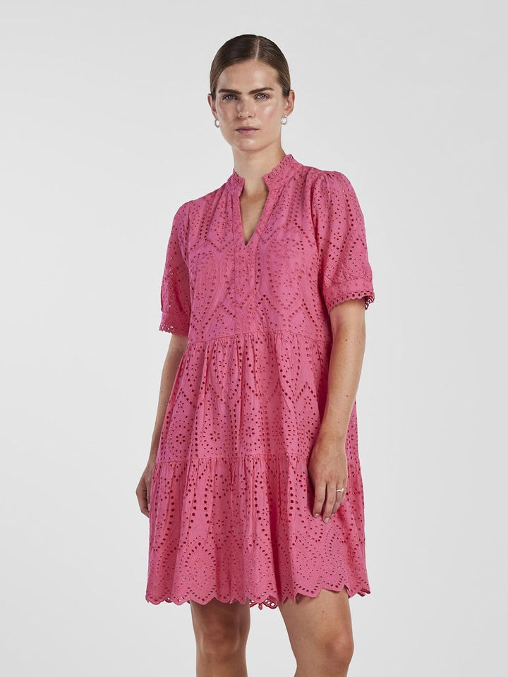 YAS Damen Yasholi Ss Dress S. Noos Kleid S Fandango Pink, S Fandango Pink
