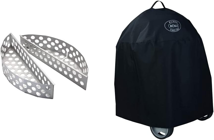 RÖSLE Kohlekorb F50/F50 AIR, 2-TLG, Hochwertige Kohlekörbe für gleichmässige Hitze im Kugelgrill & H
