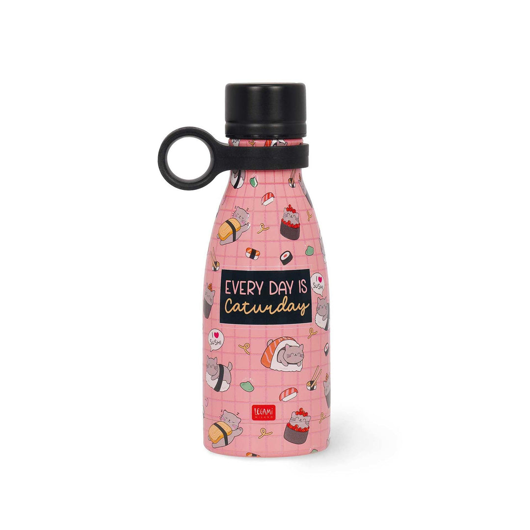 Legami - Vacuum Bottle Hot & Cold Mini, Sushi Cat, Leichte und widerstandsfähige Thermosflasche, Her