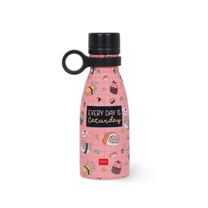 Legami - Vacuum Bottle Hot & Cold Mini, Sushi Cat, Leichte und widerstandsfähige Thermosflasche, Her