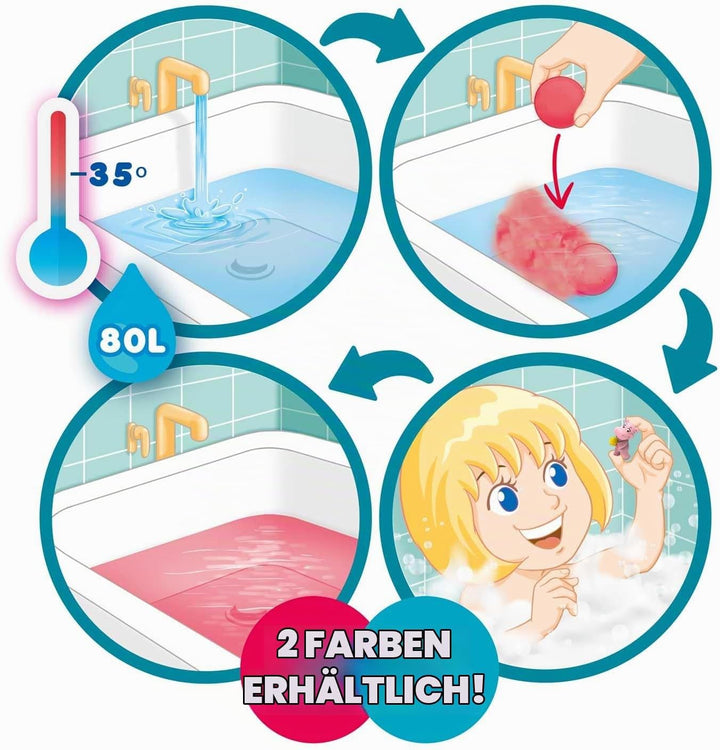 INKEE Fun Beach 8er Multipack | 8x Badekugeln Kinder mit Überraschung, Badebomben Kinder mit Hippo F