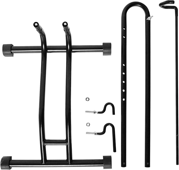 2x WELLGRO® Fahrradständer - Stahl, schwarz, sicherer Stand, Haken mit Kunststoffummantelung, 3 Funk