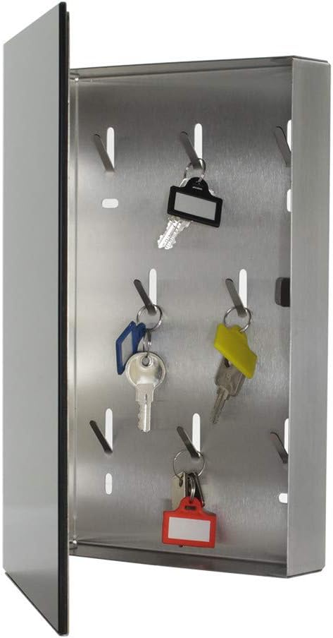 Rottner Schlüsselschrank Key Glass Black, Magnetverschluss, Schwarz, BxH 20x30 cm, 8 Haken, Befestig