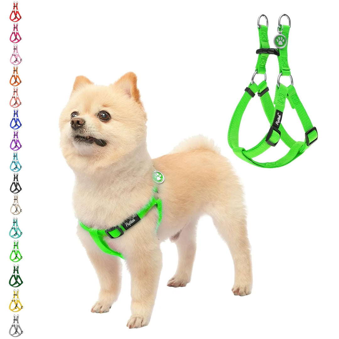 Pupteck zerrfreies Hundegeschirr, weich, verstellbar, Nylon, Step-in-Hundegeschirr für das Outdoor-G