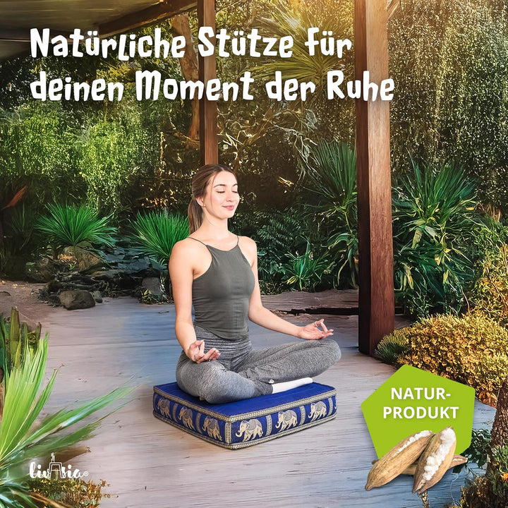 Livasia Sitzkissen Boden Thaiseide, Bodenkissen Indoor/Outdoor, Meditationskissen Yogakissen, Stuhla