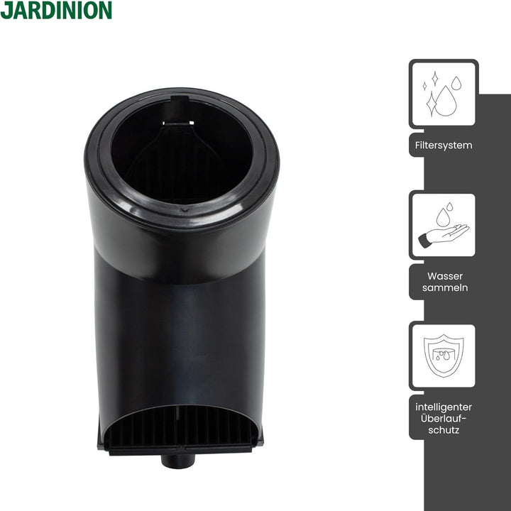 Jardinion Regenwasserfilter, Fallrohr Laubabscheider Schwarz 30,5 x 12 x 17,5 cm Regenwassersammler