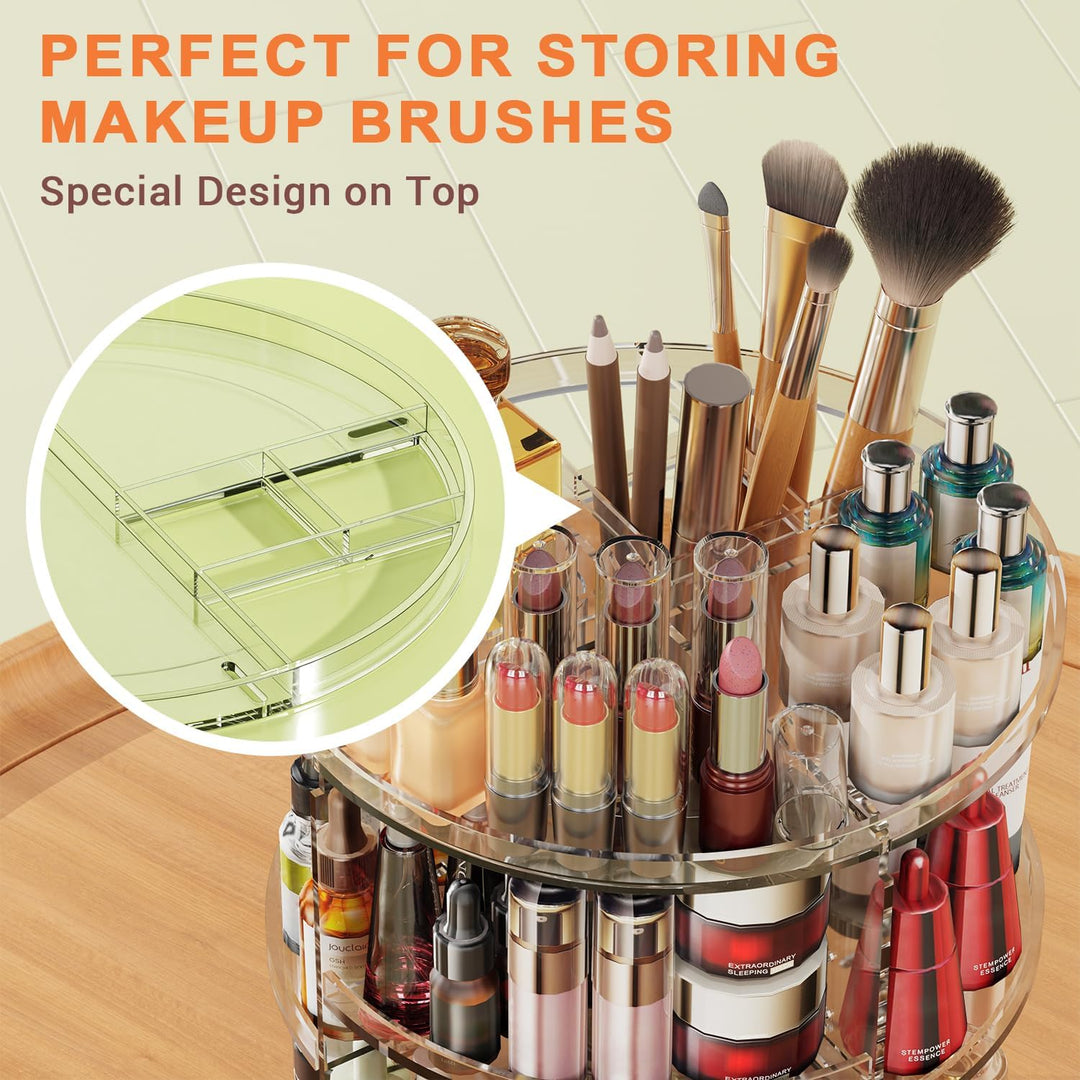 Auxmir Schminktisch Organizer mit 9 Einstellbaren Stufen, Make Up Organizer 360° Drehbar, Extra Grös