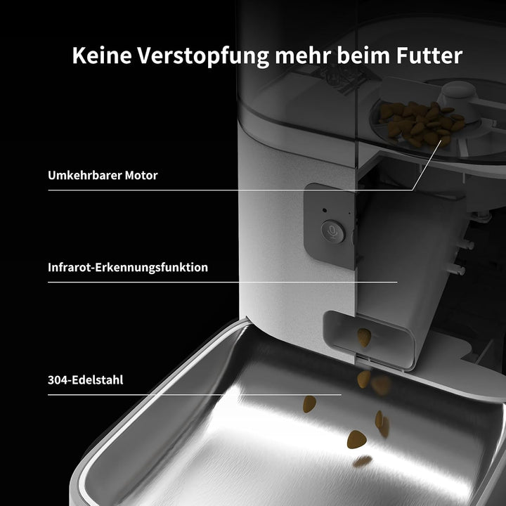 DOEL 2-in-1 Automatischer Katzenfutter und Wasserspender, 2,4G/5G WiFi | Grossraum, App-Steuerung, S