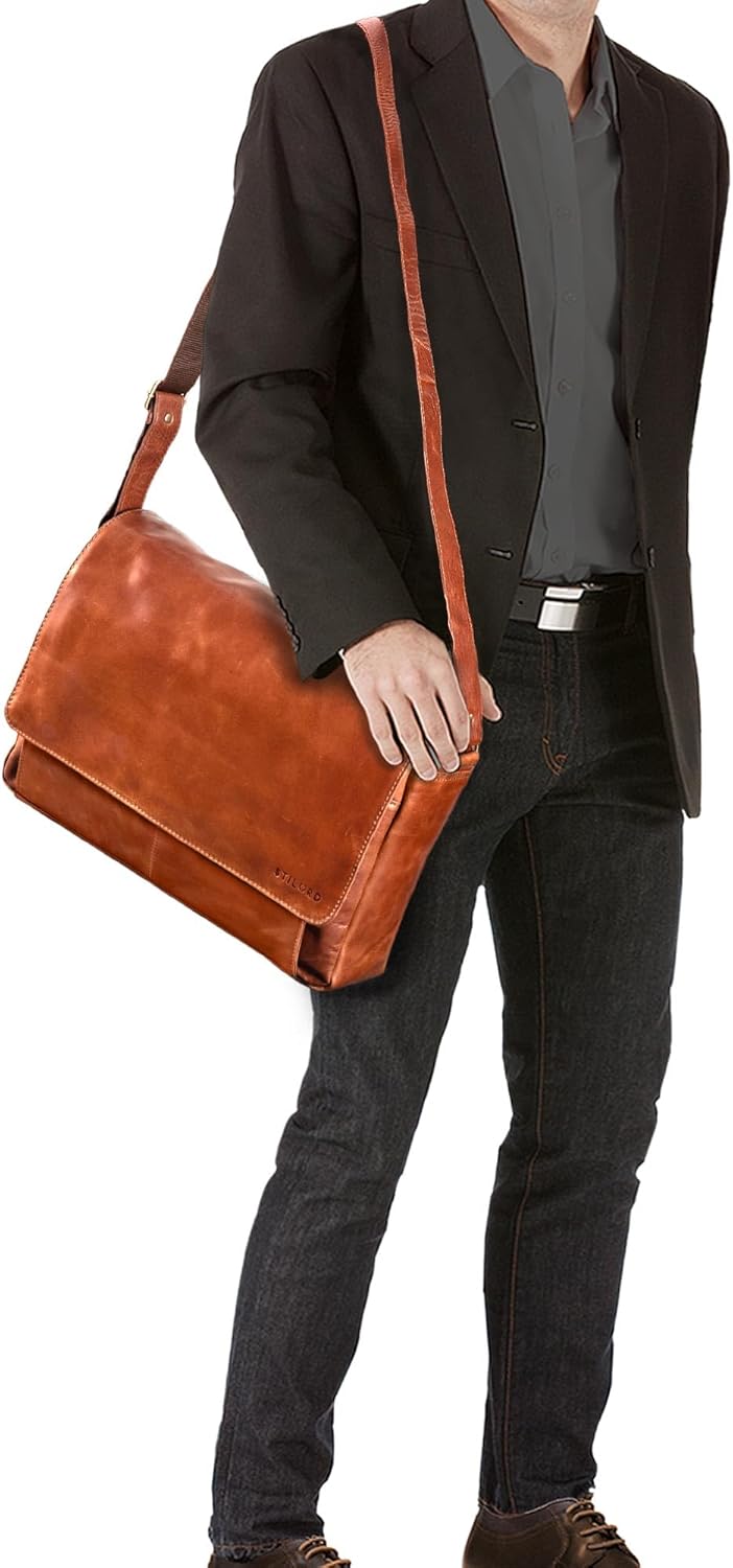 STILORD 'Lonzo' Vintage Umhängetasche echtes Büffel-Leder Messenger Bag für Herren und Damen Unitasc