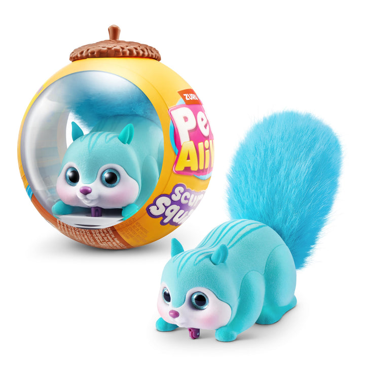 Pets Alive Scurry'n Squirrel (Blau) von ZURU – Interaktives Roboter-Haustier Spielzeug, Bewegliches