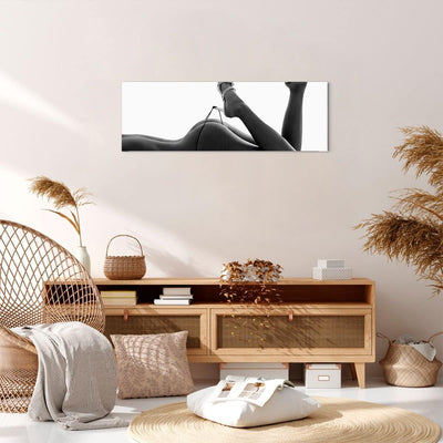 Panorama Bilder auf Leinwand Frau Akt Pose Leinwandbild mit Rahmen 90x30cm Wandbilder Dekoration Woh