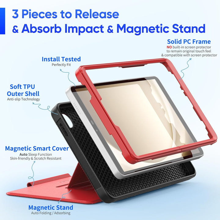 SEYMAC stock Hülle für Samsung Galaxy Tab A9 8,7 Zoll 2023 (SM-X110/X115/X117), Stossfeste Hülle mit