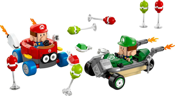 LEGO Super Mario: Mario Kart – Baby Mario vs. Baby Luigi, Nintendo Figuren zum Sammeln, 2 baubare Sp