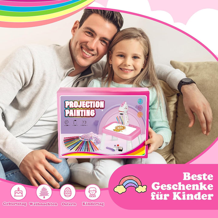 Einhorn Geschenke für Mädchen Zeichenprojektor für Kinder mit 72 Motiven Mädchen Geschenke Spielzeug