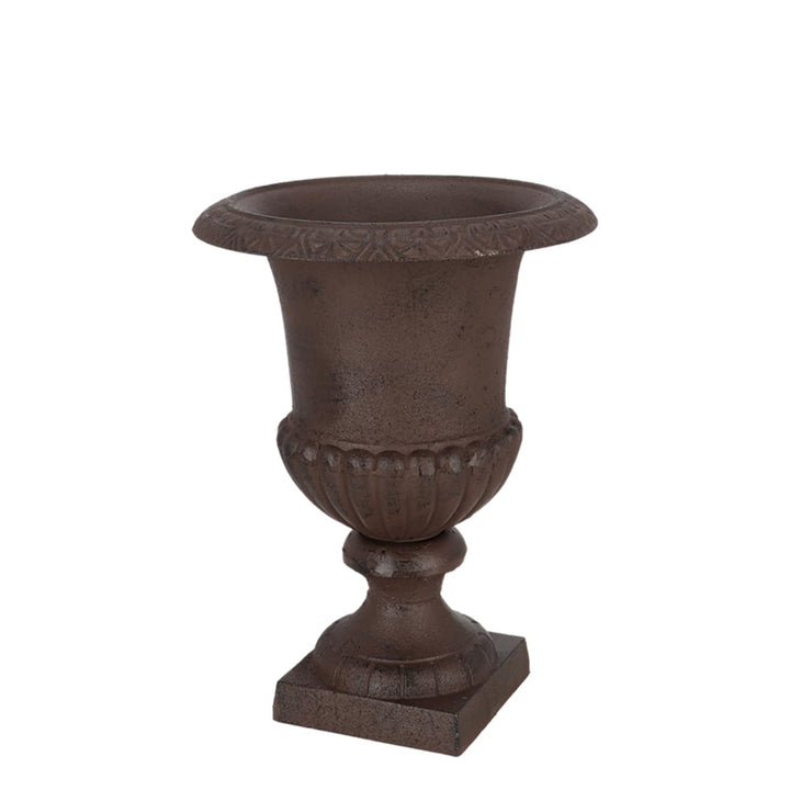 Esschert Design Blumentopf, Übertopf, Französische Vase, Amphore auf Sockel, Grösse L, ca. 31 cm x 3