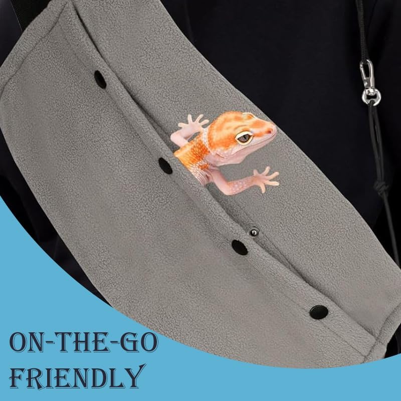 Tragetasche für Kleintiere, kleine Tiertasche für Bartagamen, Eidechsen und Reptilien, mit verstellb
