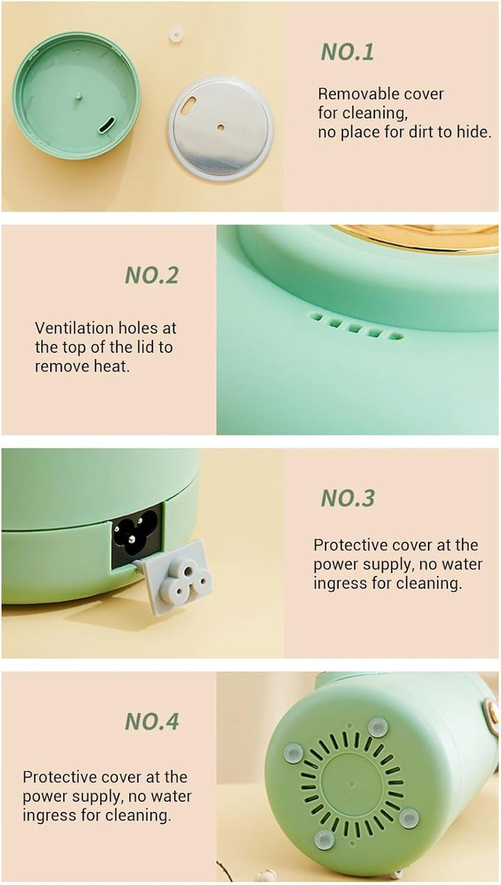Elektrischer Hot Pot mit Dampfer, 800ML Ramen-Kocher, Non Stick Tragbarer Nudel Kocher für Pasta Sup